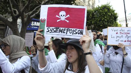 Manifestation d'étudiants à Alger, le 16 avril 2019. (- / AFP)