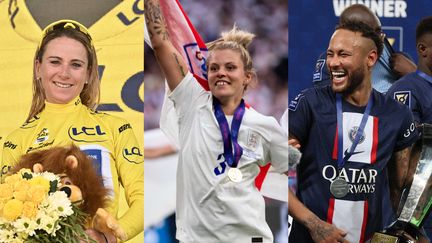 Annemiek van Vleuten, les Lionesses et le PSG ont animé le week-end sportif. (JEFF PACHOUD / AFP / Liam Asman/Womens Football Magaz/SIPA / JACK GUEZ / AFP)