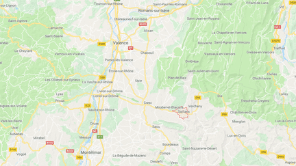 Huit personnes ont été touchées lors de l'incident, le 25 juillet 2018, à Saillans (Drôme), mais elles n'ont pas été hospitalisées. (CAPTURE ECRAN GOOGLE MAPS / FRANCEINFO)