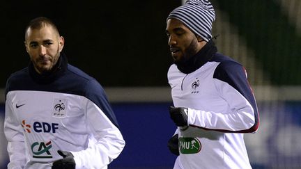 Les deux attaquants français Karim Benzema et Alexandre Lacazette