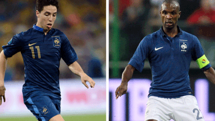 Samir Nasri et Eric Abidal sous le maillot de l'équipe de France