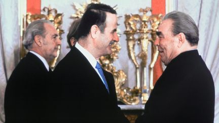 Rencontre de Hafez al-Assad, dirigeant de la Syrie avec Léonid Brejnev, président de l'URSS, à Moscou le 8 octobre 1980.&nbsp; (TASS)