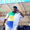 Ali Bongo Ondimba lors de son dernier meeting de campagne au stade Nzang-Ayong de Libreville (Gabon), le 26 août 2016. (STEVE JORDAN / AFP)