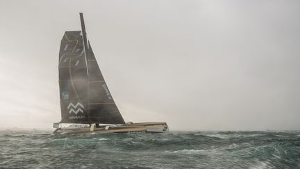 Yann Guichard (Spindrift 2) rattrape progressivement son retard (VINCENT CURUTCHET / DARK FRAME)