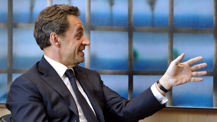 Nicolas Sarkozy, le 27 mars 2013 &agrave; Bruxelles (Belgique).&nbsp; (GEORGES GOBET / AFP)