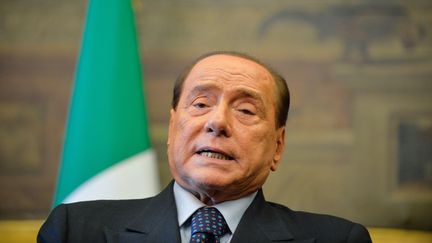 Silvio Berlusconi, lors d'une conf&eacute;rence de presse &agrave; Rome (Italie), le 17 f&eacute;vrier 2014. (ANDREAS SOLARO / AFP)