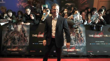 L'acteur américain Matt Damon, à l'avant-première de "La Grande Muraille", à Pékin (Chine), le 6 décembre 2016. (ANDY WONG/AP/SIPA)