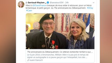 Compte Twitter de&nbsp;Joëlle Garriaud-Maylam. (Compte Twitter)