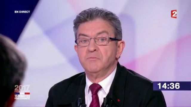 Présidentielle : revivez le passage de Jean-Luc Mélenchon dans “15 minutes pour convaincre” sur France 2