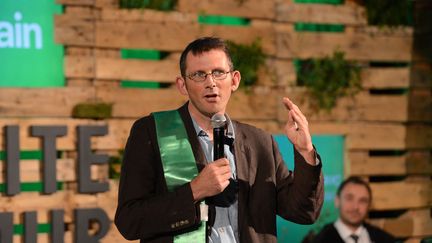 Le fondateur de Transition Towns, Rob Hopkins, lors de la présentation du film "Demain", à Namur, en Belgique, le 4 octobre 2016. (JEAN-LUC FLEMAL / BELGA MAG / AFP)