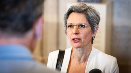 La députée Sandrine Rousseau à Paris, le 31 mai 2023. (XOSE BOUZAS / HANS LUCAS / AFP)