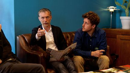 Stéphane Baly et Julien Bayou lors d'une conférence de presse, le 21 juin 2020, à Lille. (SYLVAIN LEFEVRE / HANS LUCAS / AFP)