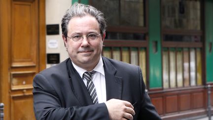 Jérôme Peyrat, alors directeur de campagne de&nbsp;Nathalie Kosciuscko-Morizet pour les municipales de 2014, le 9 avril 2013, à Paris.&nbsp; (PATRICK KOVARIK / AFP)