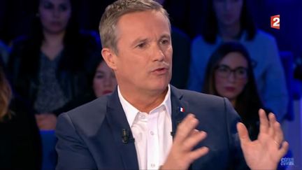 Nicolas Dupont-Aignan sur le plateau de "On n'est pas couché", diffusé le 18 février 2017 sur France 2. (FRANCE 2)