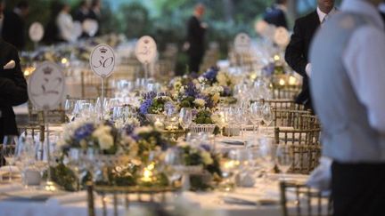 DIner de mariage du Pirnce Albert et de Charlène, le 2 juillet 2011 (AFP. Fred Dufour)