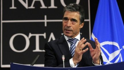 Anders Fogh Rasmussen s'est dit "optimiste" sur le trandfert complet de la sécurité aux forces locales d'ici 2014. (THIERRY CHARLIER / AFP)