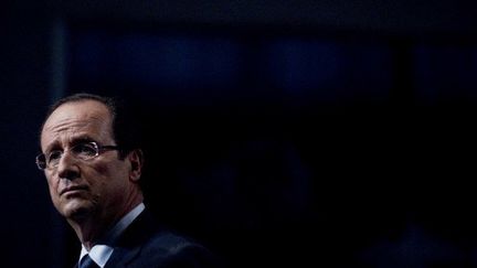 François Hollande (PS) lors de la convention d'investiture du PS en octobre 2011 (JOEL SAGET / AFP)