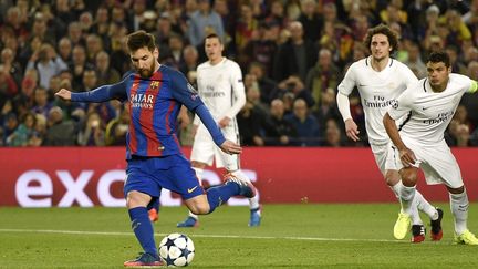 Lionel Messi lors de la dernière rencontre Barça-PSG, le 8 mars 2017 (LLUIS GENE / AFP)