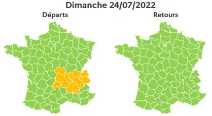 Les prévisions de trafic pour le 24 juillet 2022. (BISON FUTE)