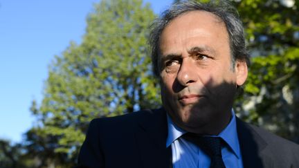 Michel Platini à son arrivée au TAS (FABRICE COFFRINI / AFP)