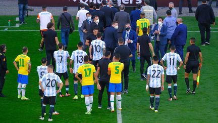 Le match entre le Brésil et l'Argentine interrompu après quelques minutes pour violation des protocoles anticovid dimanche 5 septembre. (MARCELLO ZAMBRANA / AGIF)