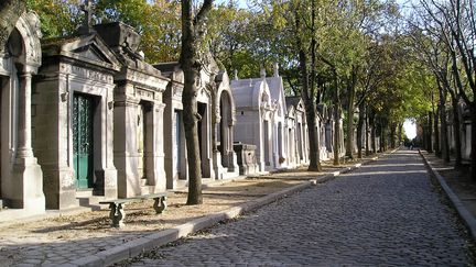 Une allée pavée au cimetière du Père Lachaise à Paris. (CATHERINE GRAIN / RADIO FRANCE)