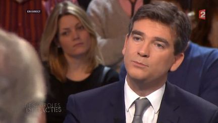 Arnaud Montebourg &eacute;tait l'invit&eacute; de l'&eacute;mission "Des paroles et des actes", le 24 janvier 2013 sur France 2. (FRANCE 2)