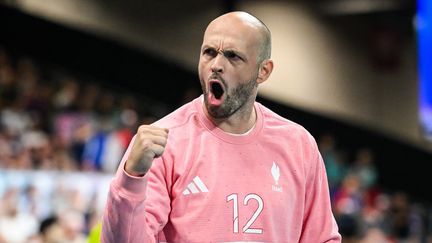 Vincent Gérard lors du match France-Egypte en tour préliminaire du tournoi olympique de Paris, le 31 juillet 2024. (MATTHIEU MIRVILLE/AFP)