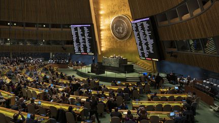 Le Conseil de sécurité des Nations unies, à New York (Etats-Unis), le 23 février 2023. (ANGELA WEISS / AFP)