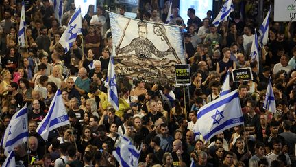 Manifestation à Tel-Aviv, dimanche 1er septembre 2024. (JACK GUEZ / AFP)