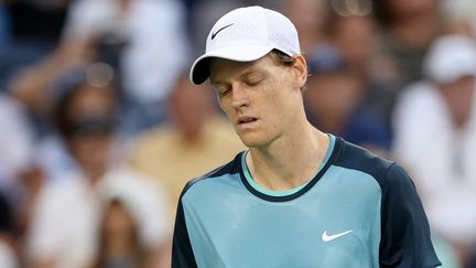 L'Italien Jannik Sinner pendant la finale du tournoi de Cincinnati, le 19 août 2024. (MATTHEW STOCKMAN / GETTY IMAGES NORTH AMERICA)