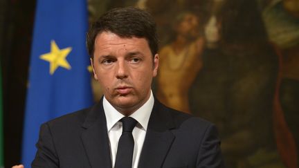 Le chef du gouvernement italien Matteo Renzi le 19 avril &agrave; Rome (Italie). (TIZIANA FABI / AFP)