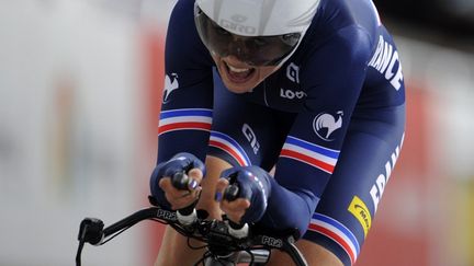 Audrey Cordon avec le maillot de l'équipe de France (MIGUEL RIOPA / AFP)