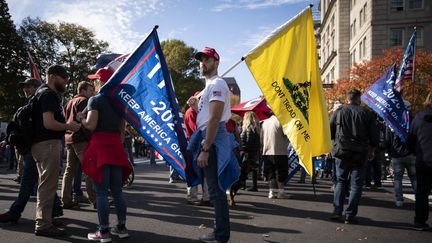 Des partisans de Donald Trump,&nbsp;le 13 novembre 2020, à Washington (Etats-Unis). (SARAH SILBIGER / GETTY IMAGES NORTH AMERICA / AFP)