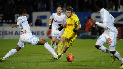 Lucas Deaux (Nantes) prend de vitesse les Marseillais (BORIS HORVAT / AFP)