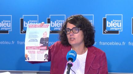 Christelle Druillole, candidate PS-NFP de la troisième circonscription de Dordogne, mercredi 3 juillet 2024 sur France Bleu Périgord. (FRANCE BLEU / RADIO FRANCE)