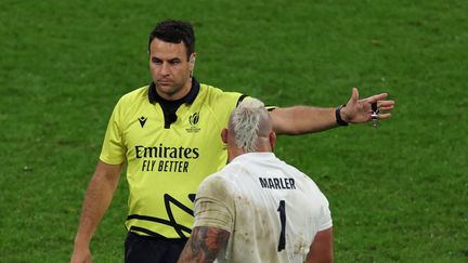 L'arbitre néo-zélandais, Ben O'Keeffe, a été victime de cyber-harcèlement pendant la Coupe du monde de rugby 2023 (THOMAS SAMSON / AFP)