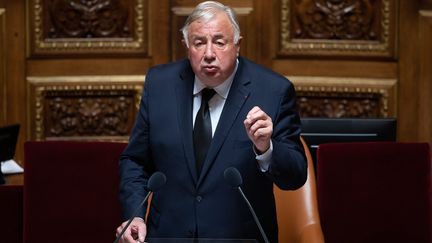 Gérard Larcher (LR), on the day of his re-election as president of the Senate, in Paris, October 2, 2023. (ALEXIS SCIARD / MAXPPP)