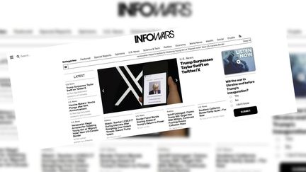 La une du site Infowars, jeudi 18 novembre à 9h50 ( heure française) (CAPTURE D'ECRAN)