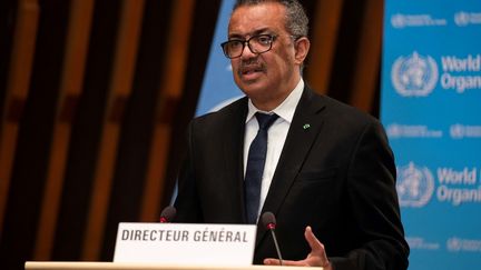 Le directeur général de l'OMS, Tedros Adhanom Ghebreyesus, lors de l'ouverture de la 148e session du Conseil exécutif de l'OMS à Genève (Suisse), le 18 janvier 2021. (CHRISTOPHER BLACK / WORLD HEALTH ORGANIZATION / AFP)