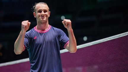 Alex Lanier, lors de sa victoire contre le Japonais Kenta Nishimoto, en quarts de finale de l'Open du Japon, le 23 août 2024, à Yokohama. (YUICHI YAMAZAKI / AFP)