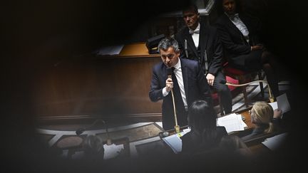 Le ministre de l'Intérieur, Gérard Darmanin, le 17 octobre 2023, à l'Assemblée nationale (Paris). (JULIEN DE ROSA / AFP)