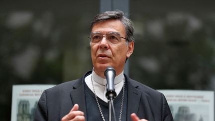 Mgr Michel Aupetit, à la cathédrale Notre-Dame de Paris, le 15 juin 2019.&nbsp; (ZAKARIA ABDELKAFI / AFP)