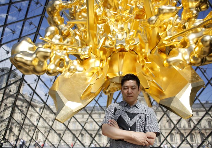 Sculpture de Kohei Nawa installée au Louvre, juillet 2018
 ( Thibault Camus/AP/SIPA)