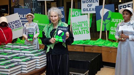 L'écrivaine canadienne Margaret Atwood présente Les Testaments dans une librairie londonienne.&nbsp; (VIANNEY LE CAER/REX/SIPA / SHUTTERSTOCK)