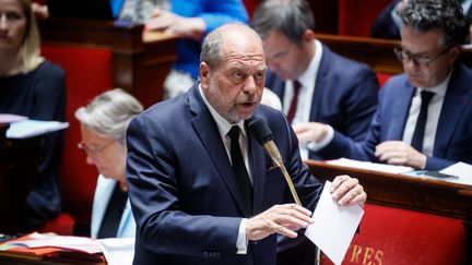 Éric Dupond-Moretti, le 30 mai 2023, à l'Assemblée nationale. (THOMAS PADILLA / MAXPPP)