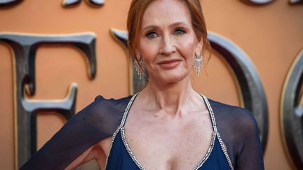 The writer J. K. Rowling at the premiere of the film adapted from her book, "Fantastic Beasts: Dumbledore's Secrets", on March 19, 2022 in London, United Kingdom.  (SHUTTERSTOCK / SIPA)