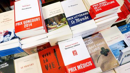 Ouvrages distingués par des prix littéraires exposés dans une librairie de l'Est parisien, (25 novembre 2014)...
 (IP3 Press / MaxPPP)