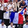 Des supporteurs du groupe La Tribune bleue ont soutenu Hugo Gaston lors de son premier tour face à Ben Shelton, à Roland-Garros, le 27 mai 2024. (AURELIEN MORISSARD/AP/SIPA)