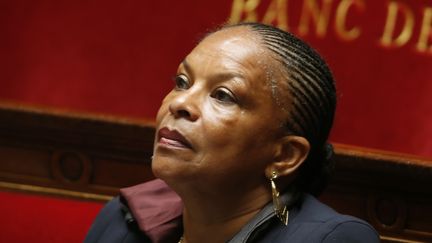 La ministre de la Justice Chrisiane Taubira, le 25 juin 2013 &agrave; l'Assembl&eacute;e nationale (Paris). (CHARLES PLATIAU / REUTERS)